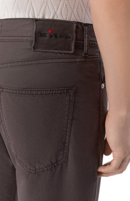 Брюки из хлопка и лиоцелла Kiton UPNJS1K0610H Коричневый  UPNJS1K0610H Фото 5