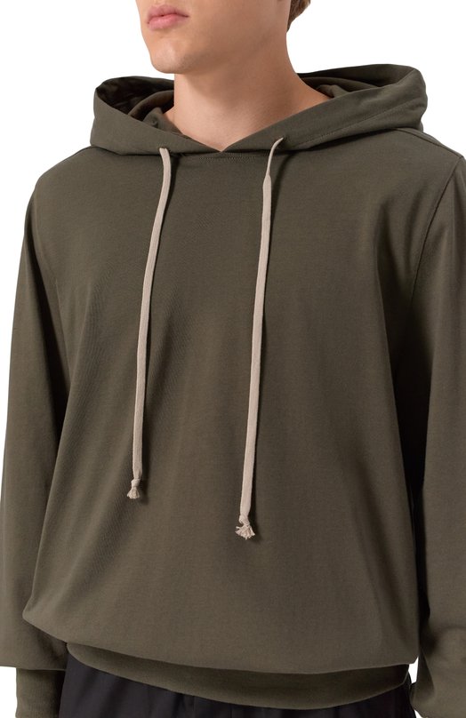 Хлопковое худи Rick Owens RU02E1281/BA Хаки  RU02E1281/BA Фото 5