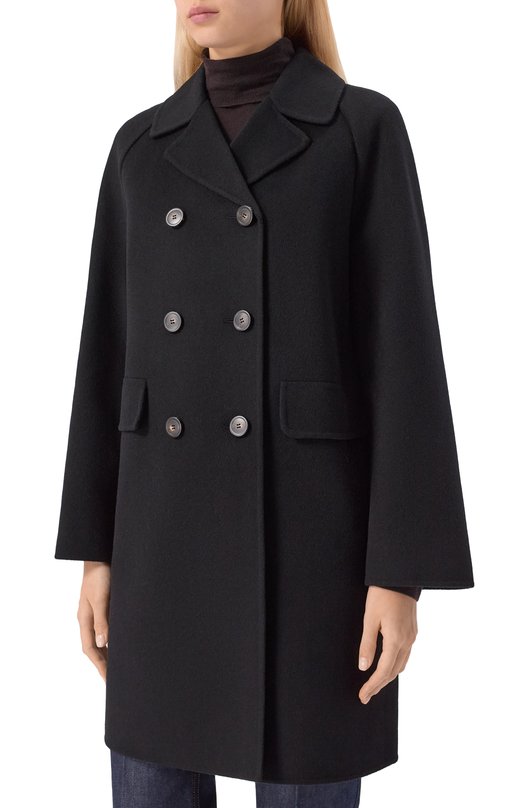 Шерстяное пальто Weekend Max Mara Z0LF0 Чёрный  Z0LF0 Фото 3