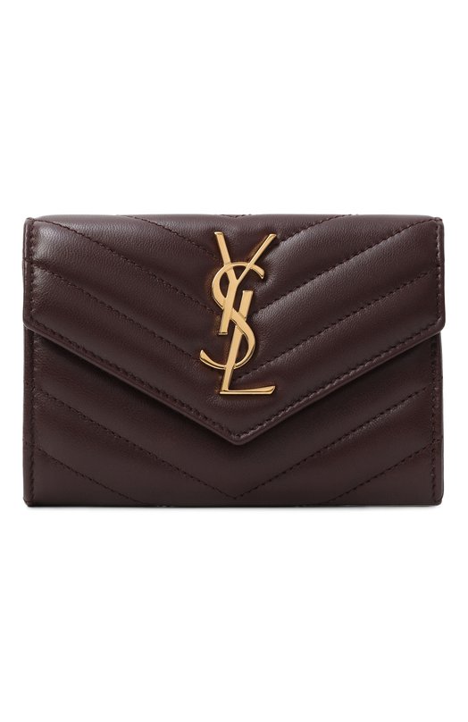 Кожаный кошелек Cassandre Saint Laurent 414404/AAA44 Бордовый 414404/AAA44