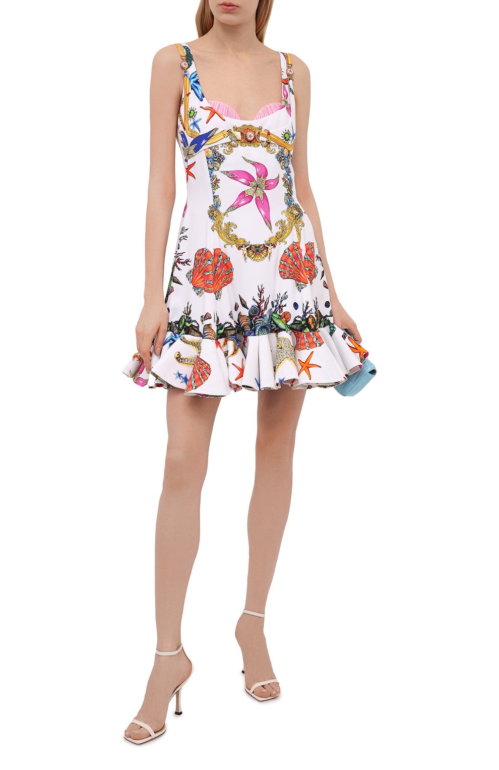 Платье из вискозы VERSACE разноцветного цвета по цене 436000 руб., арт. A89189/1F00958, фото 2 Платье из вискозы VERSACE, арт. A89189/1F00958, фото 2