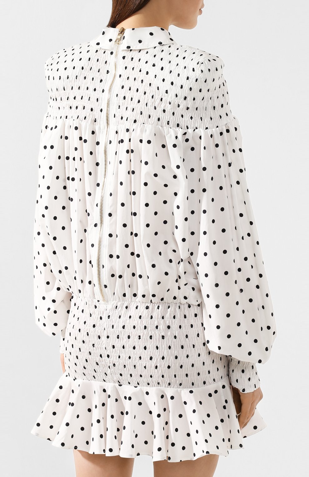 Хлопковое платье BALMAIN черно-белого цвета по цене 214500 руб., арт. TF16229/I379, фото 4 Хлопковое платье BALMAIN, арт. TF16229/I379, фото 4