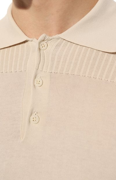 Хлопковое поло TRUSSARDI кремового цвета по цене 15000 руб., арт. 52M00663-0F000789, фото 5 Хлопковое поло TRUSSARDI, арт. 52M00663-0F000789, фото 5