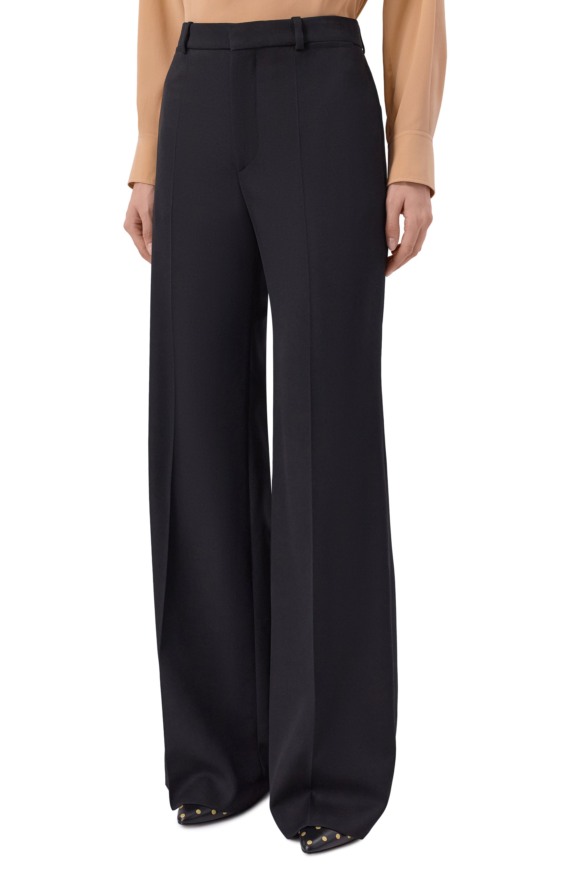 Шерстяные брюки CHLOÉ черного цвета по цене 152500 руб., арт. CH26APA36067, фото 3 Шерстяные брюки CHLOÉ, арт. CH26APA36067, фото 3