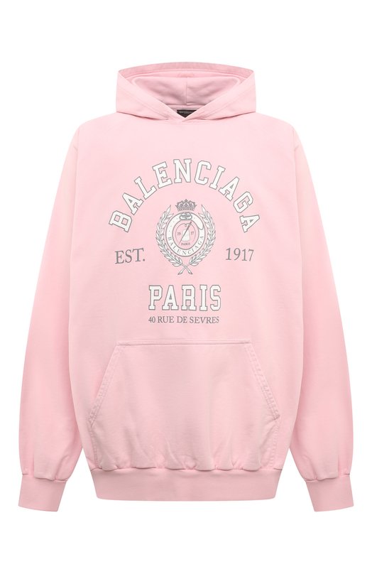 Хлопковое худи Balenciaga 697879/TMV99 Розовый 697879/TMV99