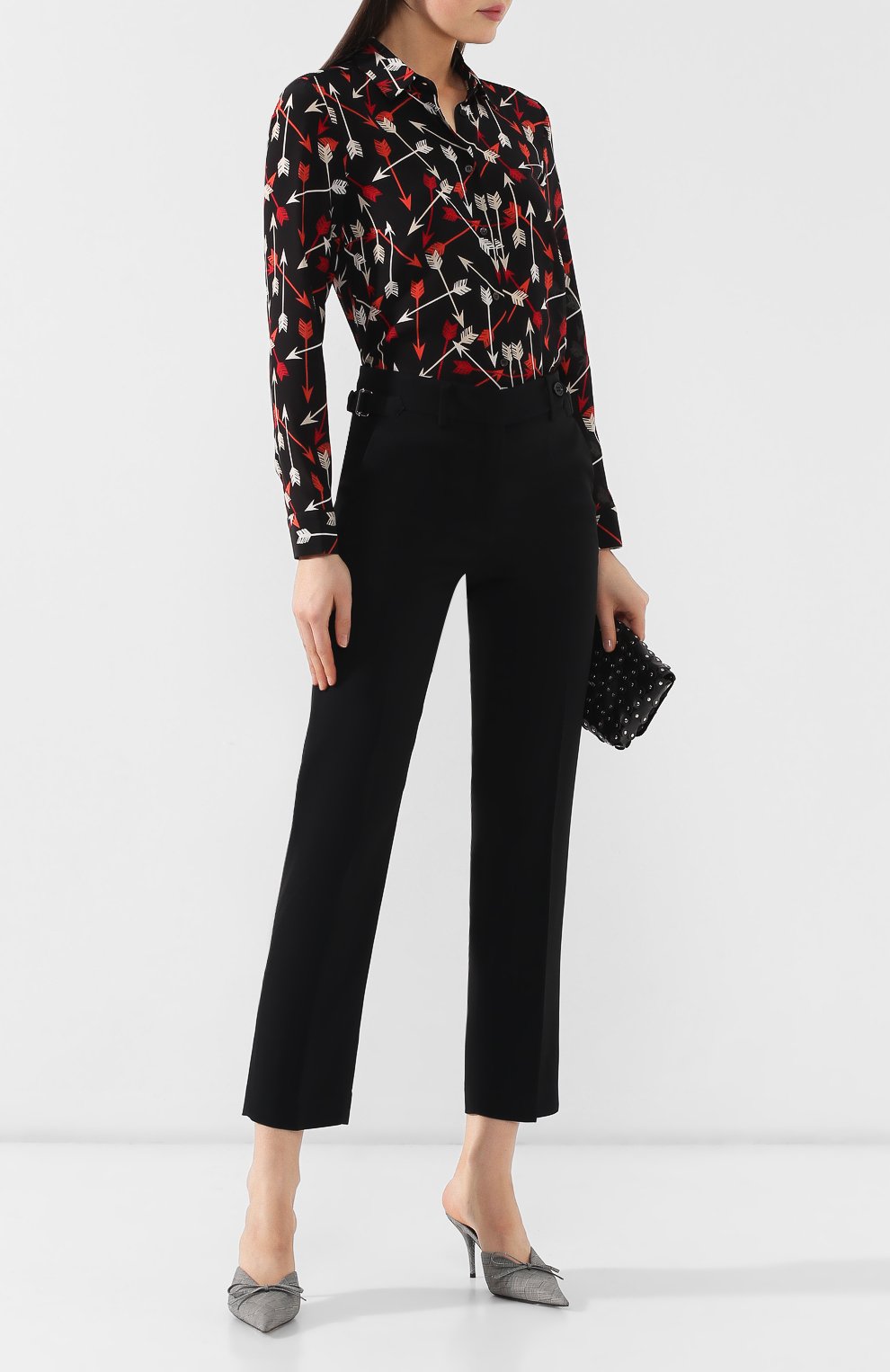 Брюки со стрелками REDVALENTINO черного цвета по цене 36100 руб., арт. SR3RBB10/2EU, фото 2 Брюки со стрелками REDVALENTINO, арт. SR3RBB10/2EU, фото 2