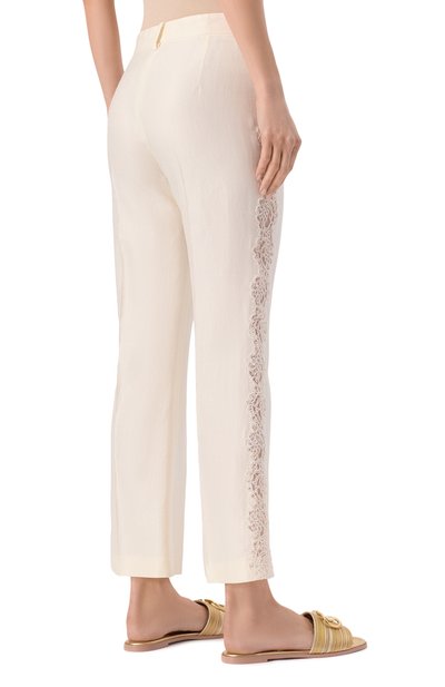 Брюки изо льна и шелка MVST кремового цвета по цене 85800 руб., арт. 25E/X2P/0/B022/5546, фото 4 Брюки изо льна и шелка MVST, арт. 25E/X2P/0/B022/5546, фото 4