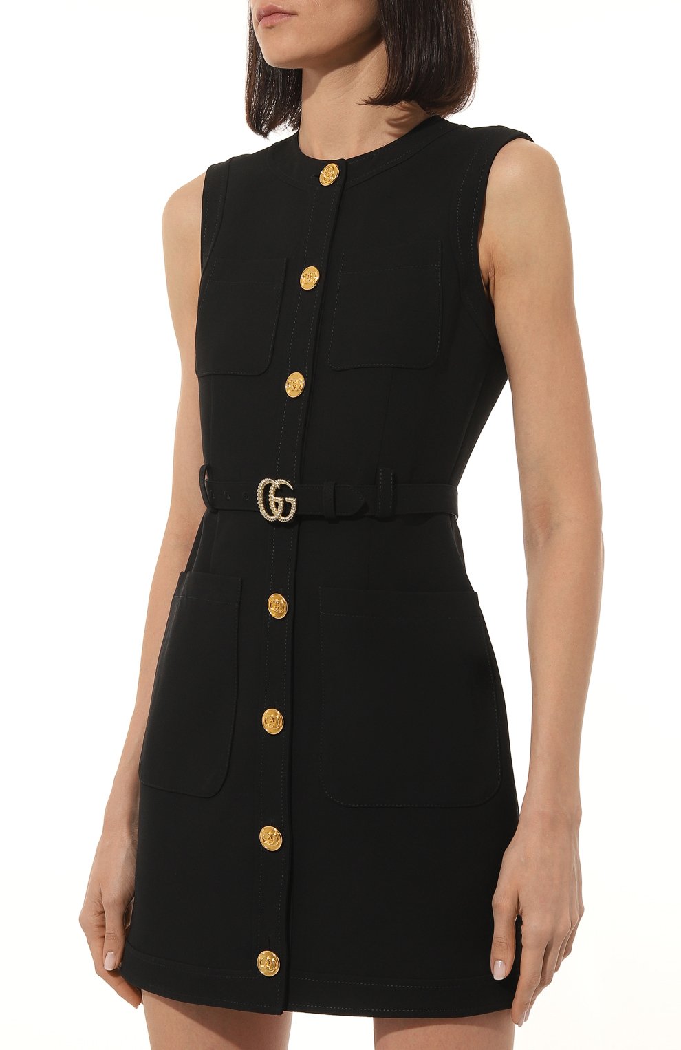 Платья из шелка и шерсти GUCCI черного цвета по цене 331200 руб., арт. 609245 Z8AH7, фото 3 Платья из шелка и шерсти GUCCI, арт. 609245 Z8AH7, фото 3