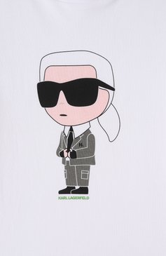 Детская хлопковая футболка KARL LAGERFELD KIDS белого цвета, арт. Z30437 | Фото 3 (Рукава: Короткие; Драгоценные камни: Проставлено; Материал сплава: Проставлено; Материал внешний: Хлопок; Мальчики Кросс-КТ: Футболка-одежда; Ростовка одежда: 9 лет | 134 см, 7 лет | 122 см, 13 - 15 лет | 158 см, 16 лет | 164 см, 12 лет | 152 см)