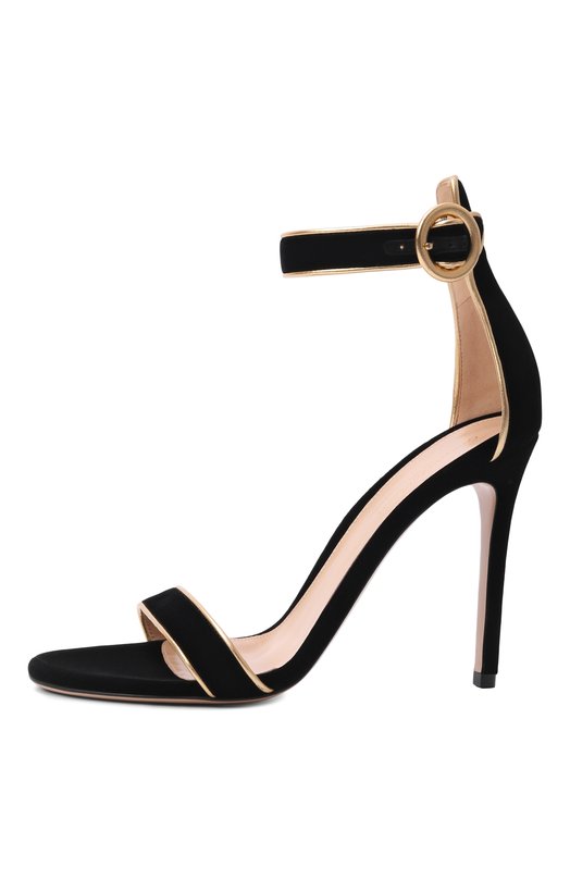Текстильные босоножки Portofino 105 Gianvito Rossi G61762.15RIC.NK1MEKN Чёрный  G61762.15RIC.NK1MEKN Фото 4