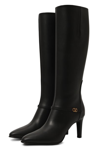 Женские кожаные сапоги vlogo signature VALENTINO, арт. 5W2S0JK7/DSH