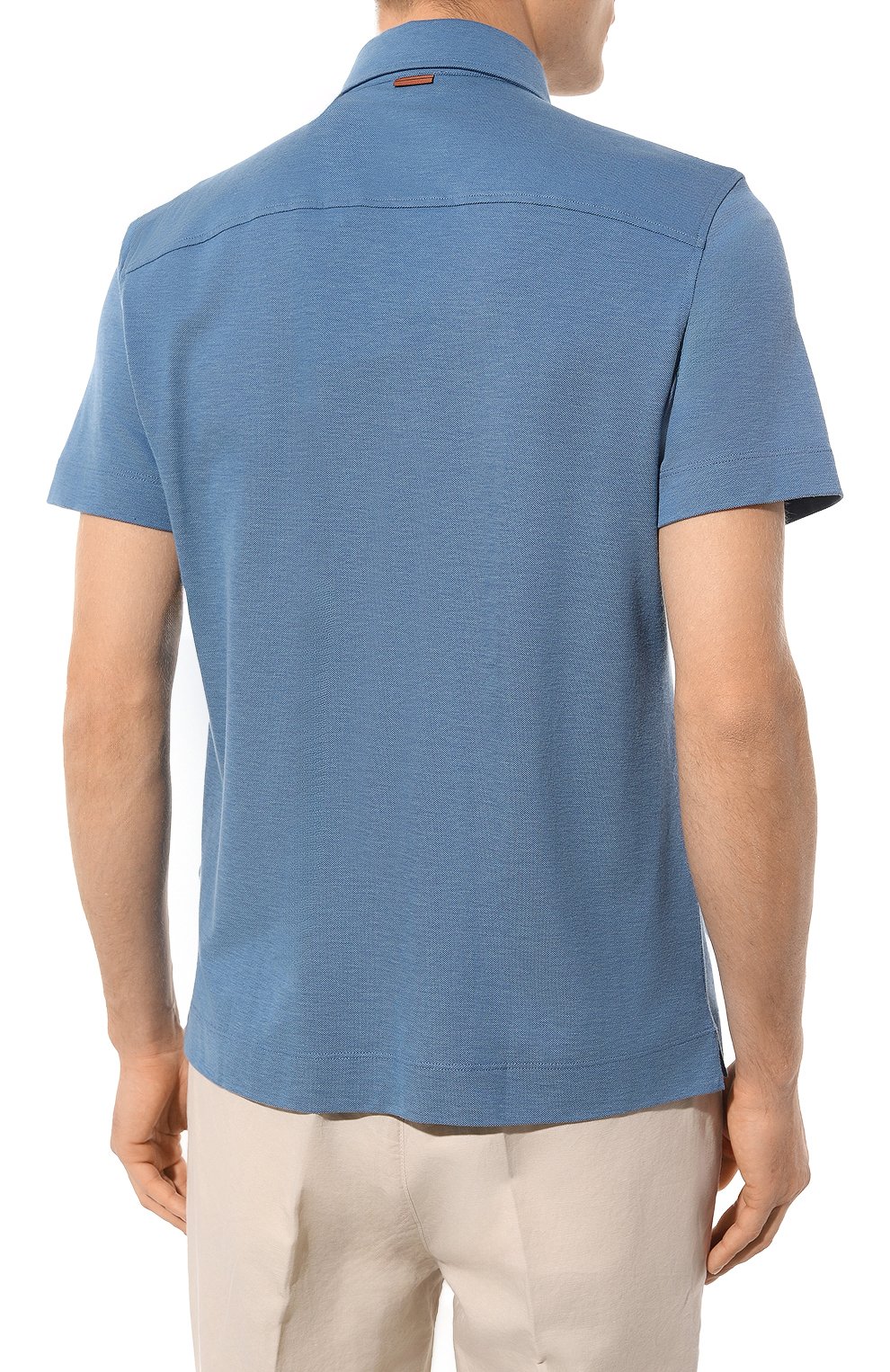 Поло из хлопка и шелка ZEGNA, арт. E8319A5/B773, фото 4