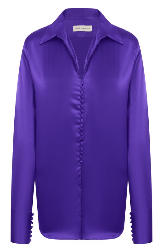 Атласная блузка Dries Van Noten 010769-2032-401 Синий 010769-2032-401