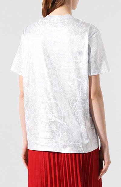 Хлопковая футболка MSGM белого цвета по цене 16850 руб., арт. 2741MDM170 195797, фото 4 Хлопковая футболка MSGM, арт. 2741MDM170 195797, фото 4