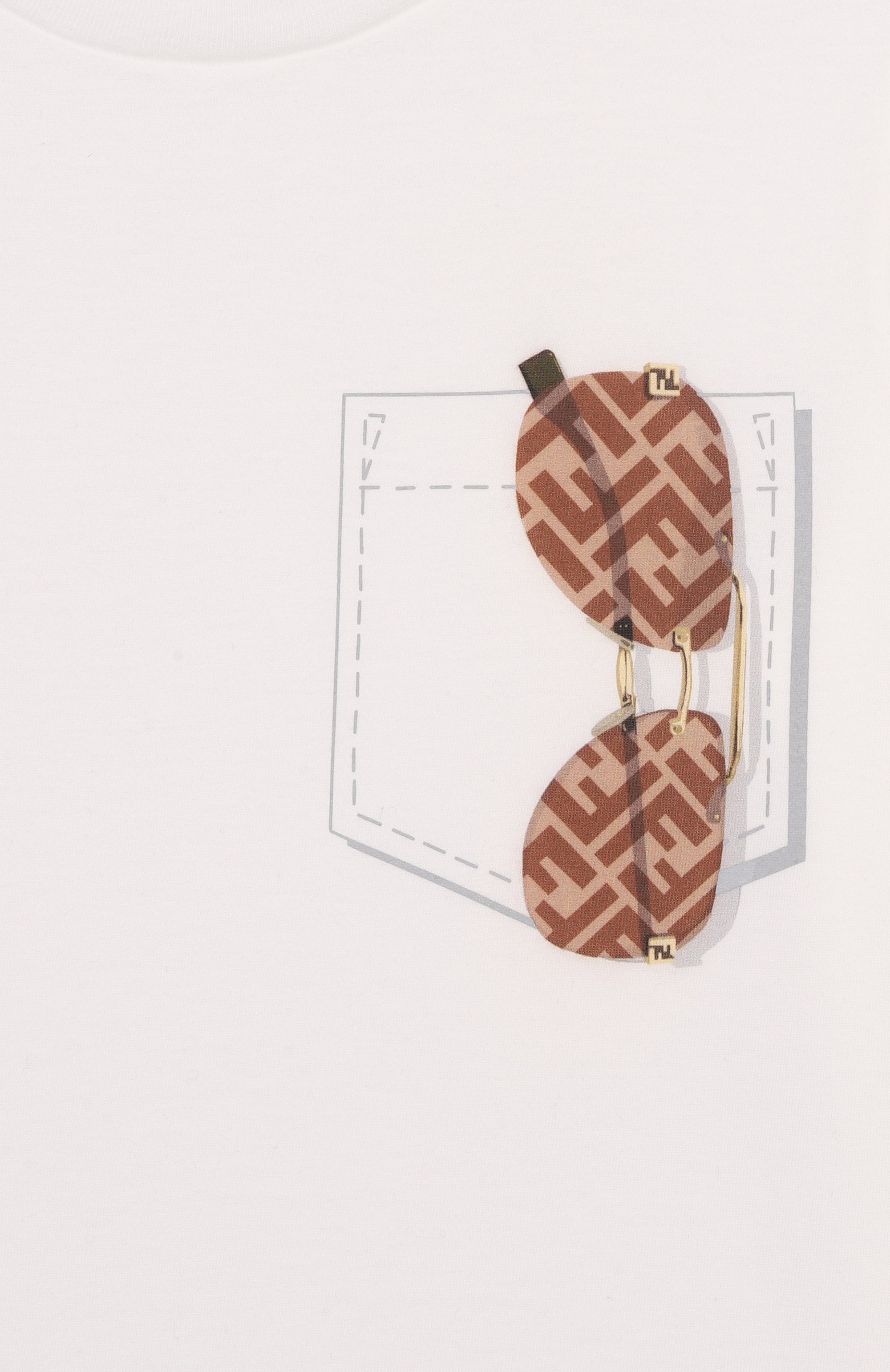 Хлопковая футболка FENDI, арт. JMI500/7AJ/3A-6A, фото 3