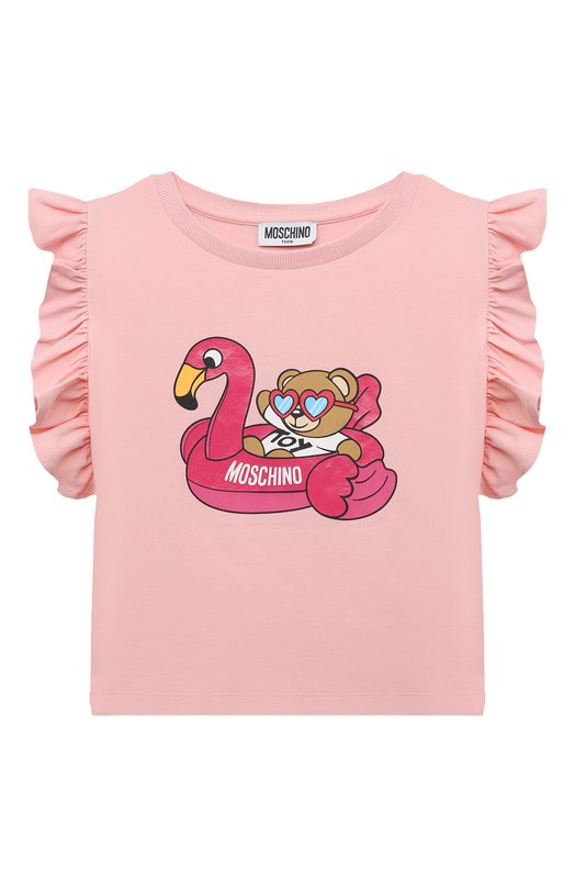 

Хлопковая футболка Moschino, Розовый