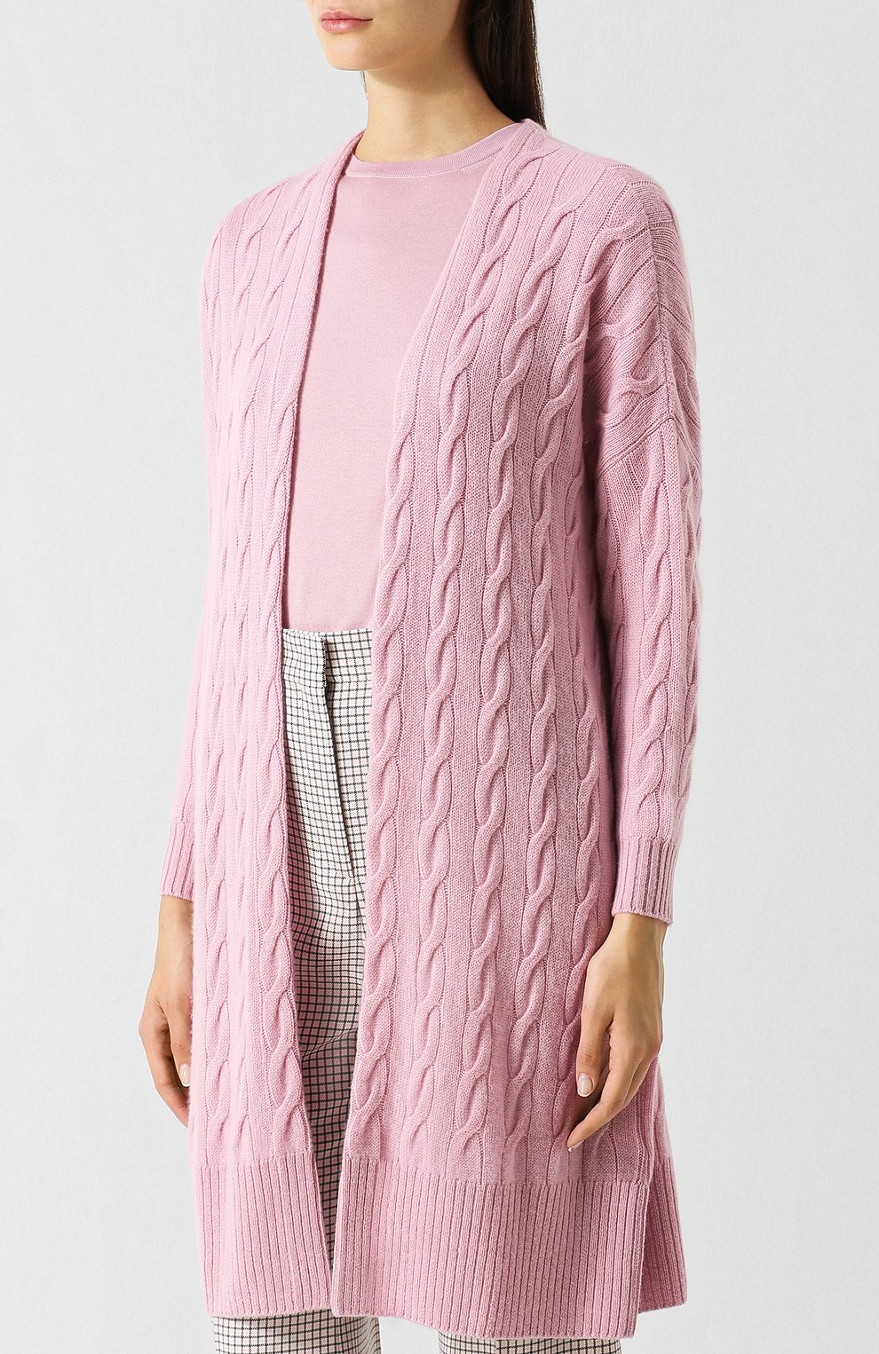 Однотонный кашемировый кардиган фактурной вязки RALPH LAUREN, арт. 290615165, фото 3