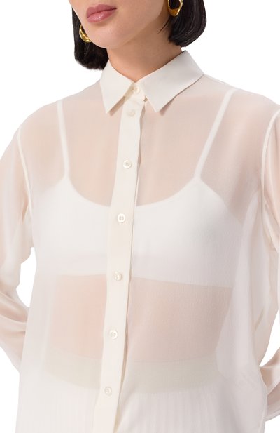 Шелковая рубашка LOUVE молочного цвета по цене 87000 руб., арт. 25-03-03-01-05-01-06, фото 5 Шелковая рубашка LOUVE, арт. 25-03-03-01-05-01-06, фото 5