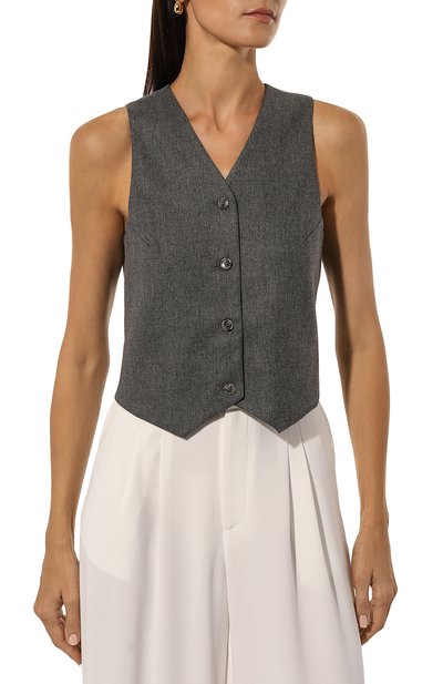 Жилет из вискозы и шерсти THE ANDAMANE серого цвета по цене 35150 руб., арт. T160911A/TNV115, фото 3 Жилет из вискозы и шерсти THE ANDAMANE, арт. T160911A/TNV115, фото 3