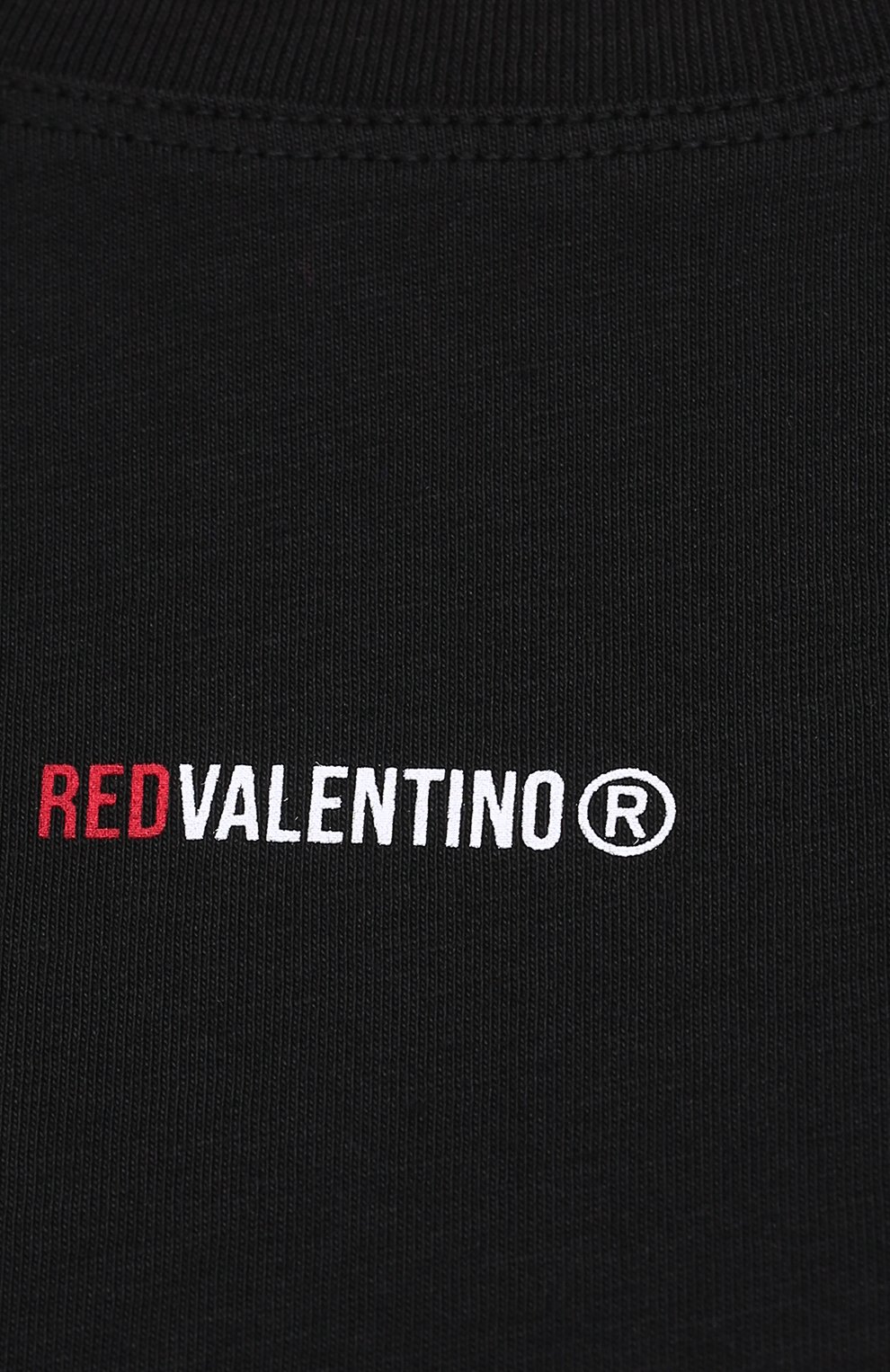 Хлопковая футболка REDVALENTINO черного цвета по цене 13200 руб., арт. VR3MG08P/5QF, фото 5 Хлопковая футболка REDVALENTINO, арт. VR3MG08P/5QF, фото 5