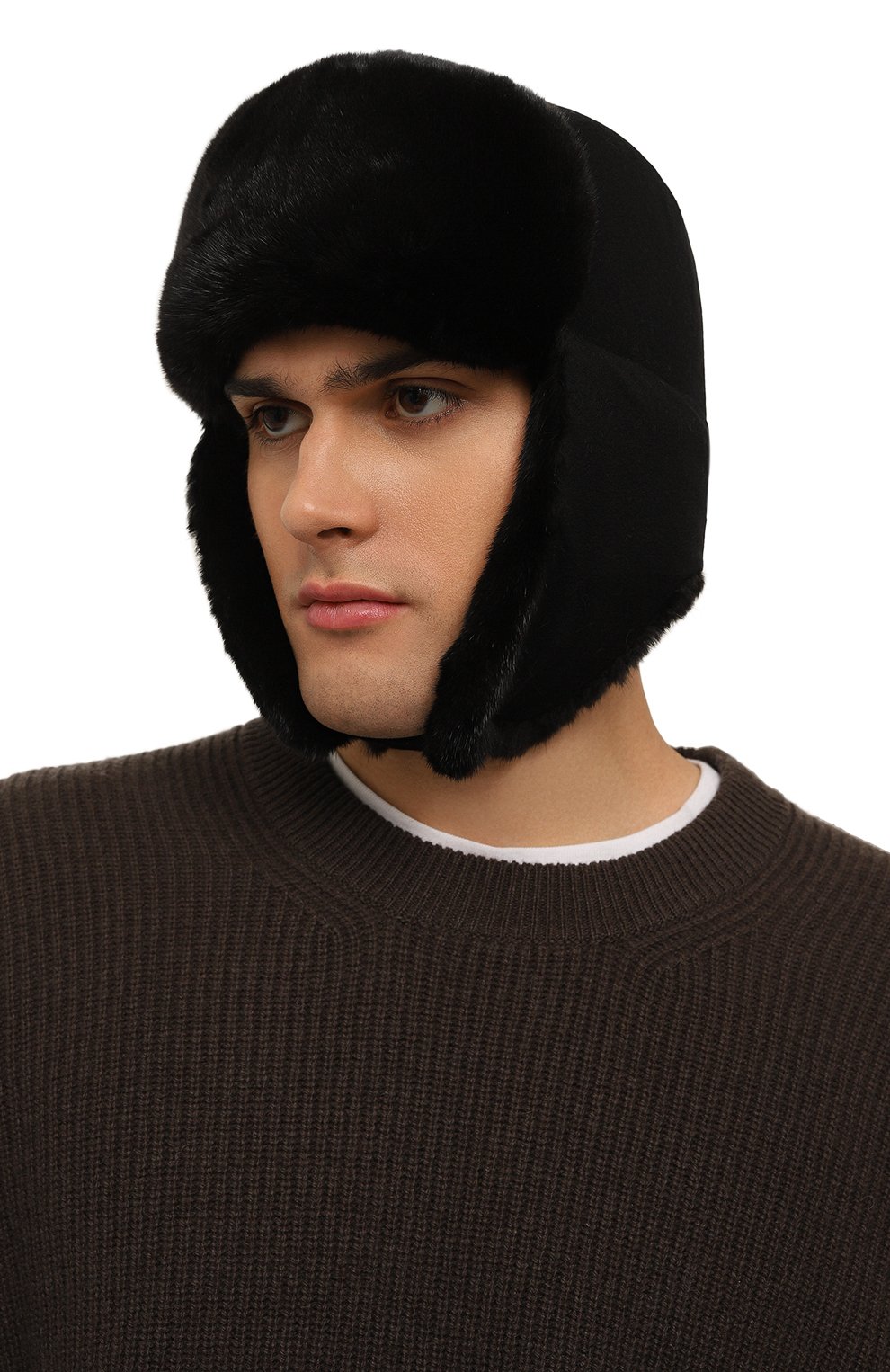 Шерстяная шапка-ушанка с мехом норки VICTORIA KUSENKOVA, арт. 339102802158, фото 5