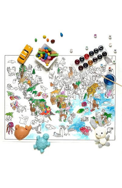 Акварельная раскраска большая планисфера SENTOSPHERE, арт. 6800, фото 2