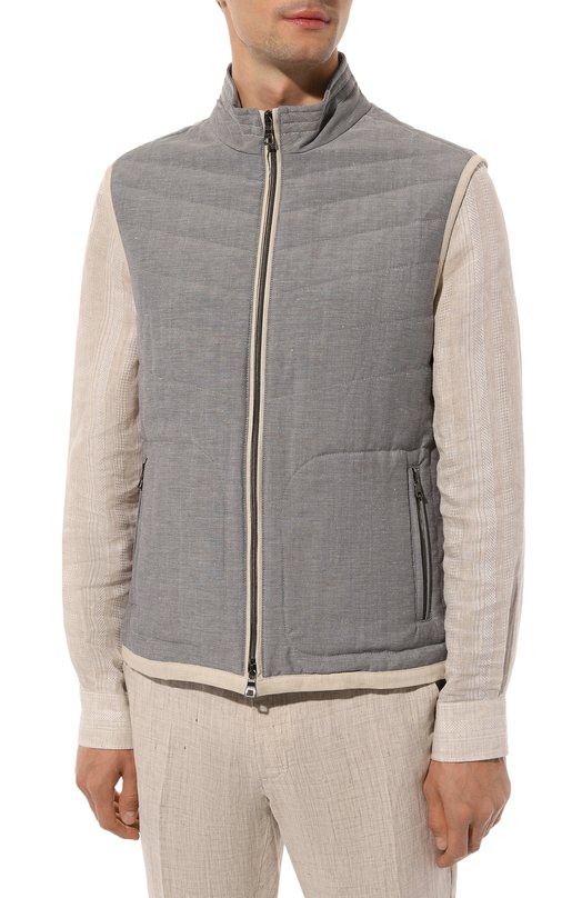 

Жилет из шерсти и льна Waterville, Серый