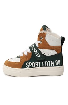 Высокие кеды из кожи DSQUARED2, арт. 75524/20-27, фото 1