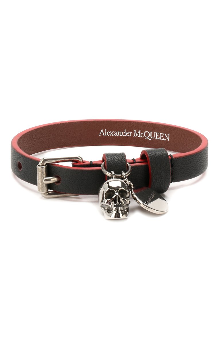 Мужской кожаный браслет ALEXANDER MCQUEEN черного цвета, арт. 554467/ASD0Y | Фото 1 (Материал: Кожа; Региональные ограничения белый список (Axapta Mercury): Не проставлено; Нос: Не проставлено)
