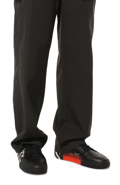 Кожаные кеды vulcanized OFF-WHITE черного цвета по цене 43500 руб., арт. OMIA085C99LEA0011001, фото 3 Кожаные кеды vulcanized OFF-WHITE, арт. OMIA085C99LEA0011001, фото 3