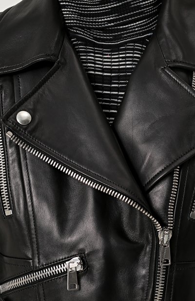 Кожаная куртка асимметричного кроя с косой молнией ALEXANDER MCQUEEN, арт. 484237/Q5KSE, фото 5