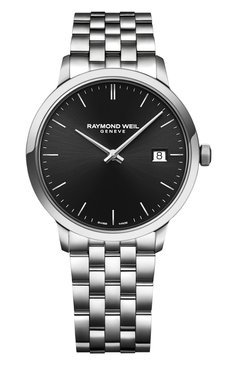 Мужские часы toccata men's classic RAYMOND WEIL бесцветного цвета, арт. 5485-ST-20001 | Фото 1 (Механизм: Кварц; Материал корпуса: Сталь; Региональные ограничения белый список (Axapta Mercury): Не проставлено; Цвет циферблата: Чёрный; Нос: Не проставлено; Ограничения доставки: m-style)