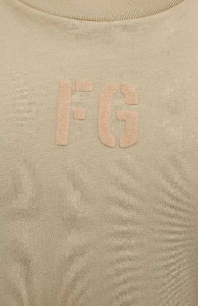 Хлопковая футболка FEAR OF GOD бежевого цвета по цене 31850 руб., арт. FG50-025CTJ, фото 5 Хлопковая футболка FEAR OF GOD, арт. FG50-025CTJ, фото 5