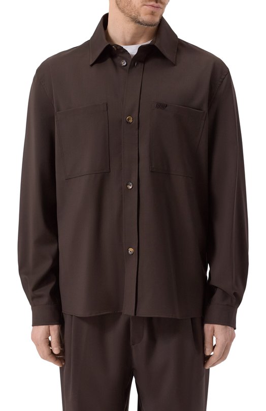 Шерстяная рубашка Laneus F5LAMA0V123 Коричневый  F5LAMA0V123 Фото 3