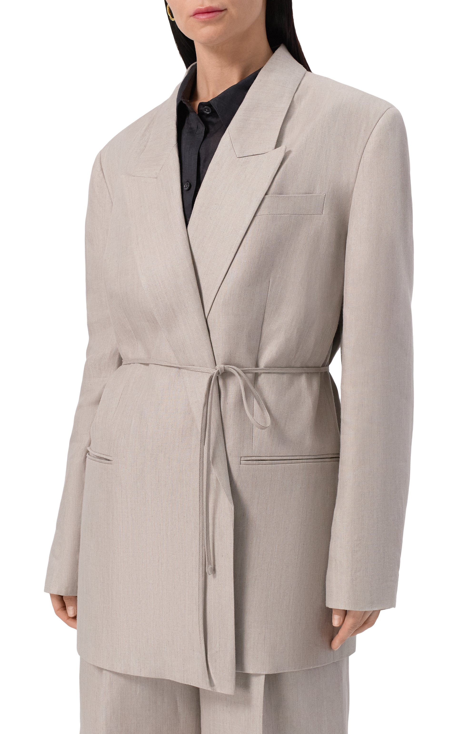 Льняной жакет 12 STOREEZ, арт. 131475, фото 3