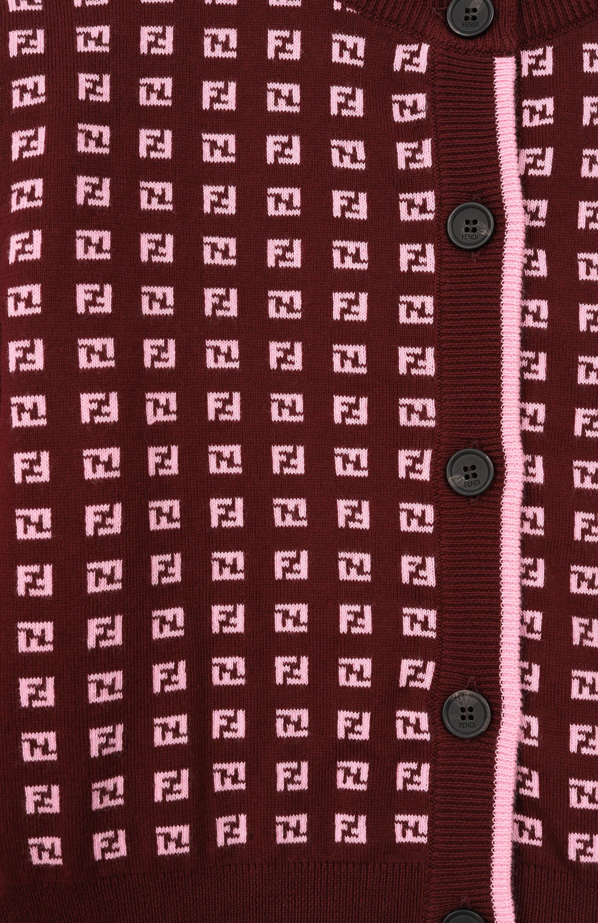 Хлопковый кардиган FENDI, арт. JFG244/AYMY/3A-6A, фото 3