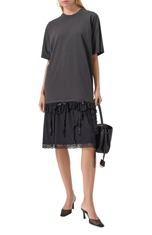 Хлопковое платье Balenciaga 831215/TMN09 Чёрный  831215/TMN09 Фото 2