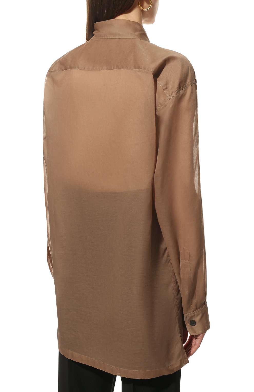 Хлопковая рубашка DRIES VAN NOTEN бежевого цвета по цене 59900 руб., арт. 221-010793-4121, фото 4 Хлопковая рубашка DRIES VAN NOTEN, арт. 221-010793-4121, фото 4
