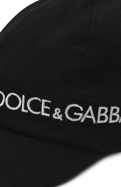Хлопковая бейсболка DOLCE & GABBANA черного цвета по цене 17750 руб., арт. LB4H80/G7CG2, фото 3 Хлопковая бейсболка DOLCE & GABBANA, арт. LB4H80/G7CG2, фото 3
