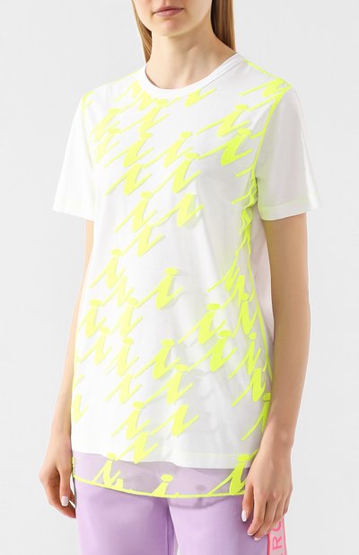 Хлопковая футболка ICEBERG белого цвета по цене 42550 руб., арт. 20E I2S0/F021/4157, фото 3 Хлопковая футболка ICEBERG, арт. 20E I2S0/F021/4157, фото 3