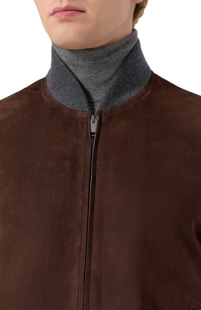 Замшевый бомбер BRIONI темно-коричневого цвета по цене 577500 руб., арт. PLAD0L/PB713, фото 5 Замшевый бомбер BRIONI, арт. PLAD0L/PB713, фото 5