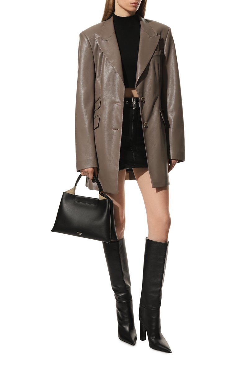 Женская сумка elieze medium REE PROJECTS черного цвета, арт. AW22/ELIEZMED1SC | Фото 7 (Ремень/цепочка: На ремешке; Материал: Натуральная кожа; Сумки-технические: Сумки top-handle; Размер: medium; Драгоценные камни: Проставлено; Материал сплава: Проставлено)