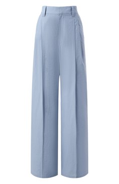 Женские хлопковые брюки BRUNELLO CUCINELLI голубого цвета, арт. M0F79P8853 | Фото 1 (Длина (брюки, джинсы): Стандартные; Материал в�нешний: Хлопок; Женское Кросс-КТ: Брюки-одежда; Случай: Формальный; Силуэт Ж (брюки и джинсы): Широкие; Стили: Классический; Автоматизация состава: Проставлено; Автоматизация ТО: Проставлено)