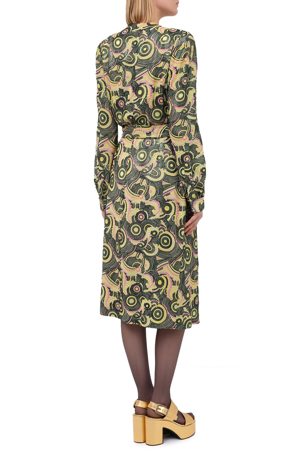Платье из вискозы DRIES VAN NOTEN зеленого цвета по цене 164000 руб., арт. 202-31008-1432, фото 4 Платье из вискозы DRIES VAN NOTEN, арт. 202-31008-1432, фото 4
