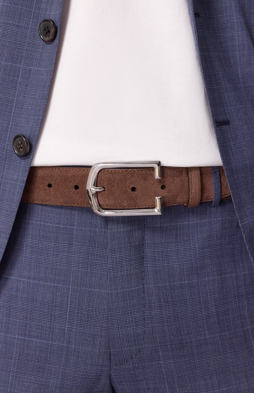 Замшевый ремень Corneliani 25V300-2520822 Коричневый  25V300-2520822 Фото 2