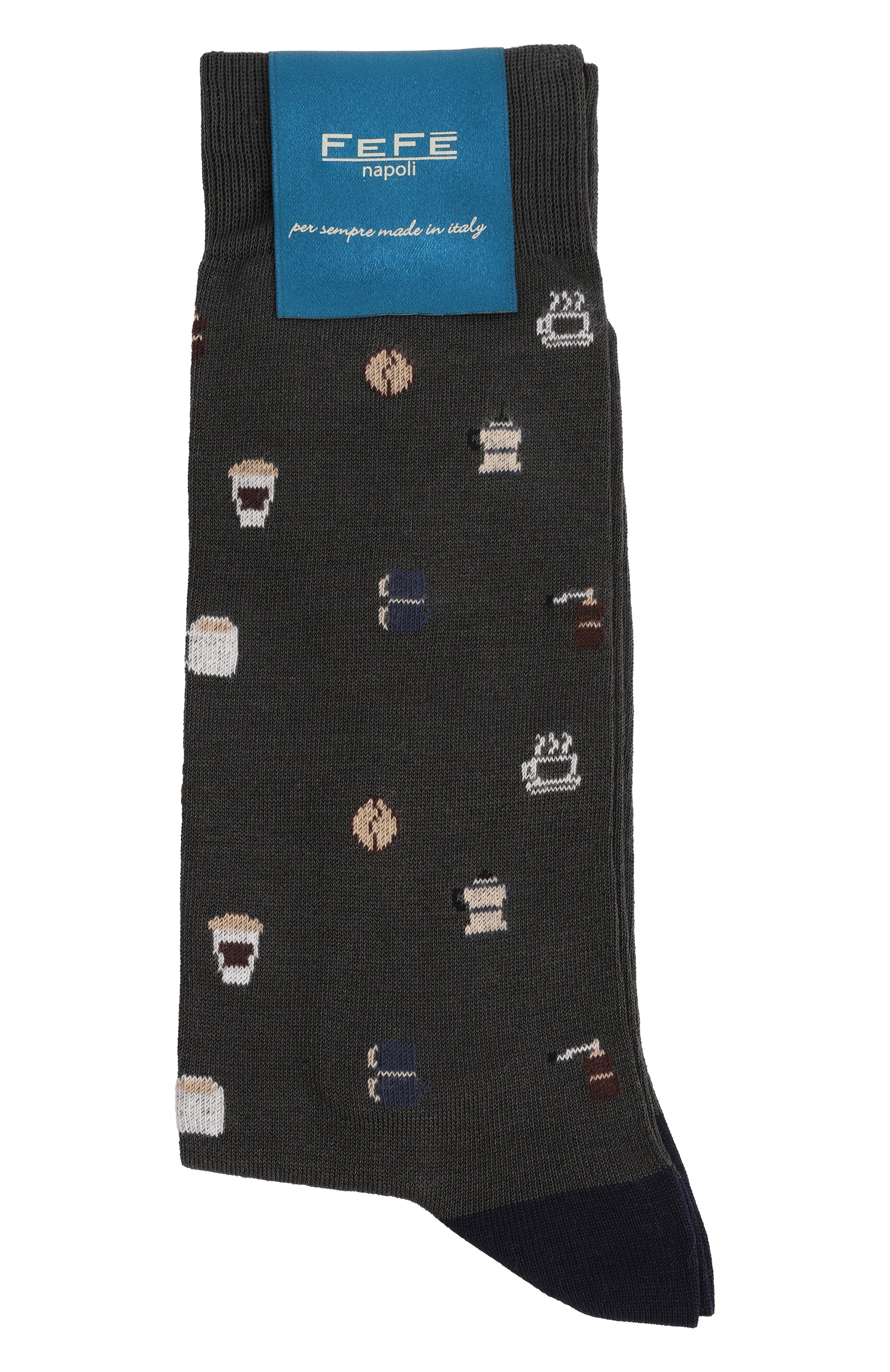 Хлопковые носки FEFE` темно-серого цвета по цене 3845 руб., арт. SH0RT S0CKS/S0C0FFEE6C-U, фото 1 Хлопковые носки FEFE`, арт. SH0RT S0CKS/S0C0FFEE6C-U, фото 1