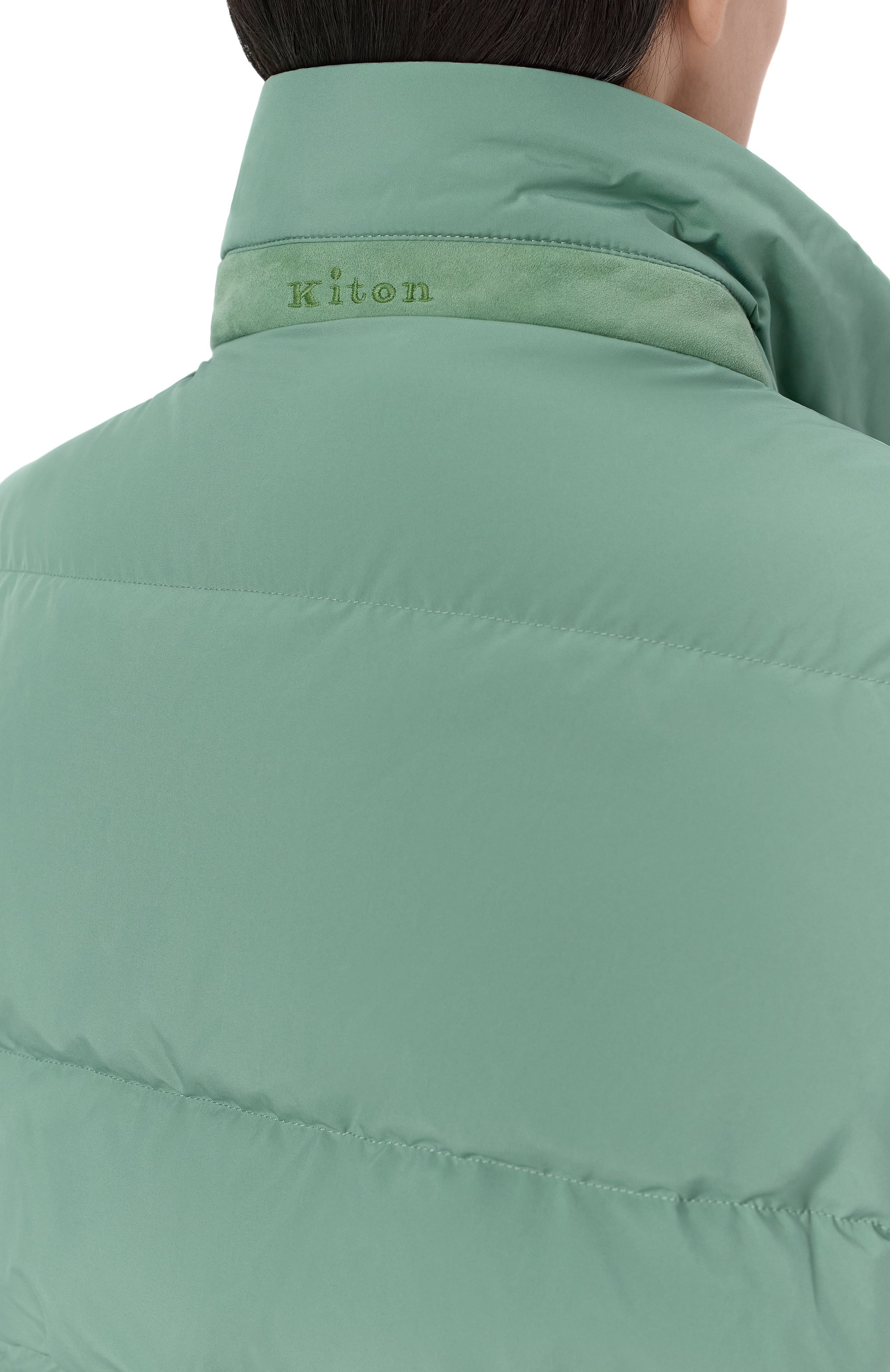 Пуховый жилет KITON светло-зеленого цвета по цене 259500 руб., арт. D61622K0948H05, фото 5 Пуховый жилет KITON, арт. D61622K0948H05, фото 5