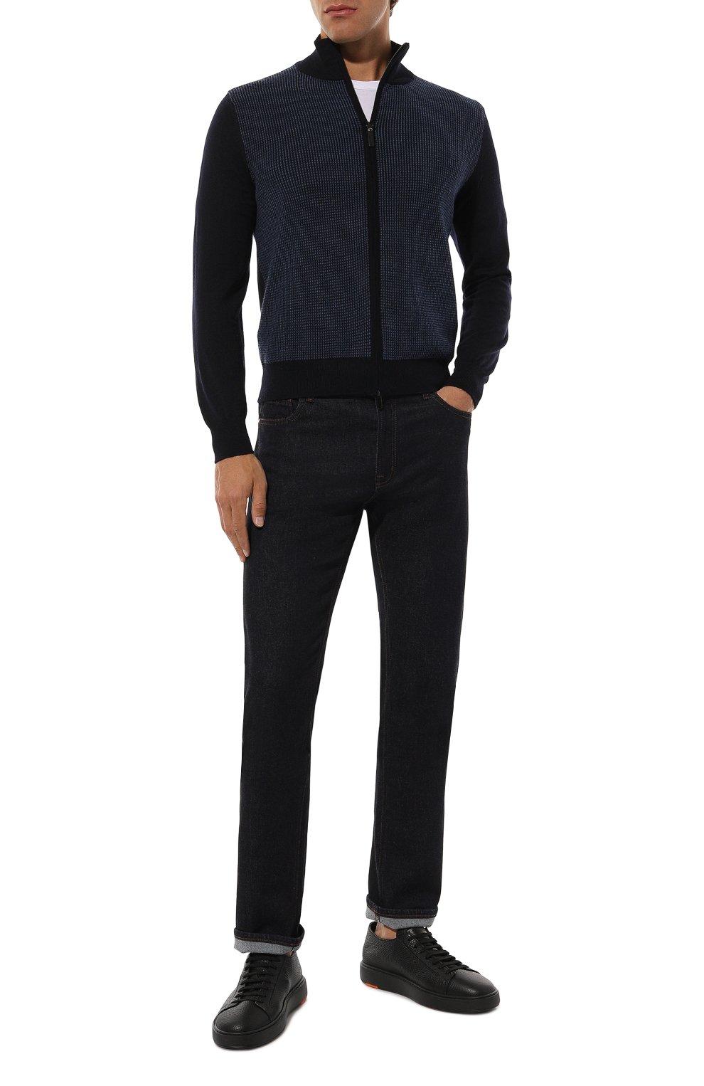 Джинсы CANALI темно-синего цвета по цене 69950 руб., арт. 91729/PX01028, фото 2 Джинсы CANALI, арт. 91729/PX01028, фото 2