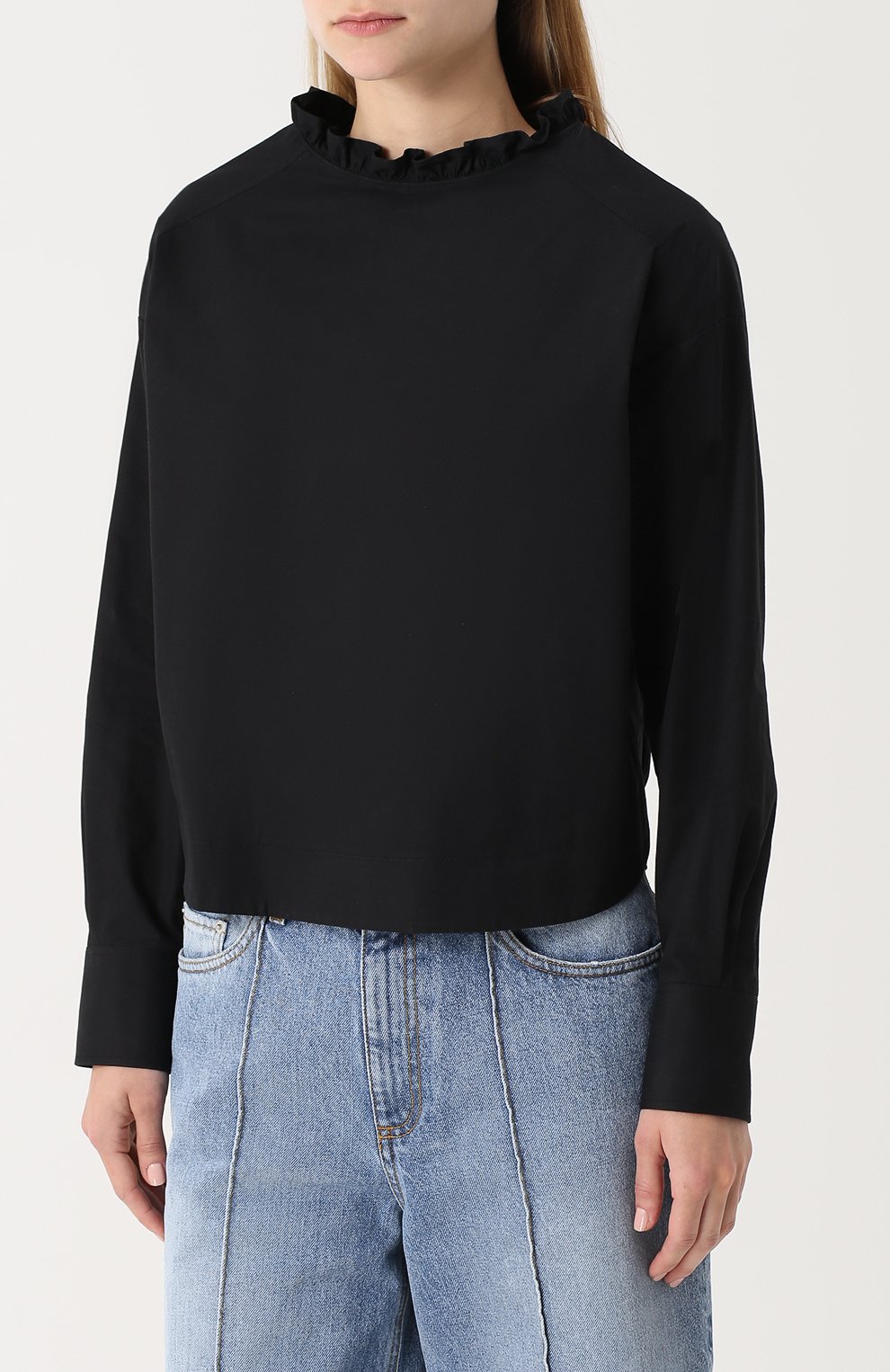 Хлопковый топ с воротником-стойкой ATLANTIQUE ASCOLI, арт. 6-0BV7-8-P0P05, фото 3