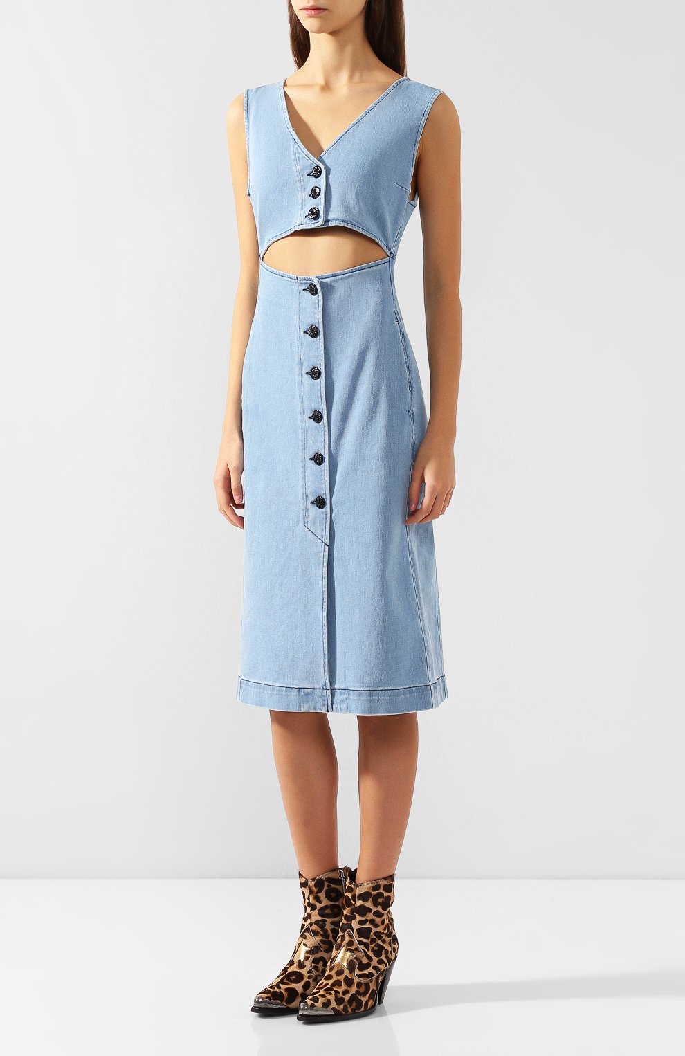 Джинсовое платье SEE BY CHLOÉ голубого цвета по цене 38700 руб., арт. CHS19ADR01165, фото 3 Джинсовое платье SEE BY CHLOÉ, арт. CHS19ADR01165, фото 3